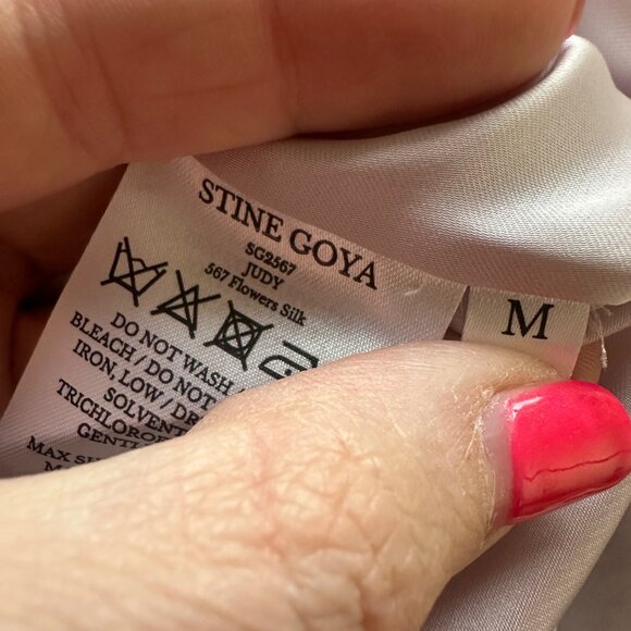 Stine Goya Judy Tiered Floral Silk Crepe Maxi Dress Multi Womens Size M Prairie - Picture 9 of 11